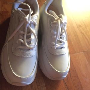 Apex White Chunky Leather Sneakers